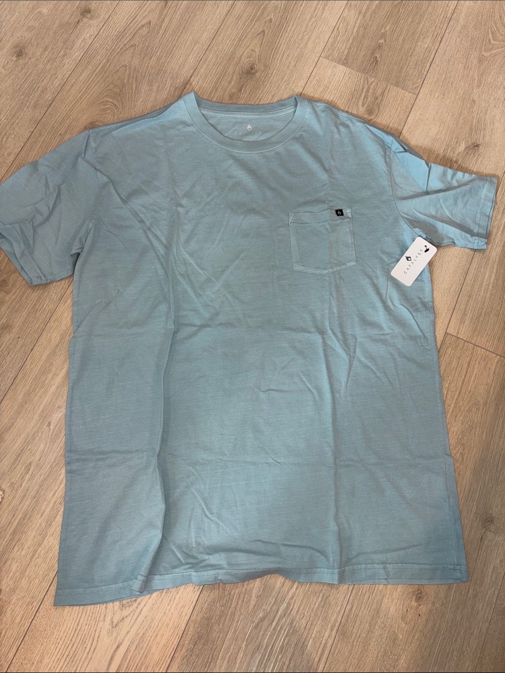 Men's Crew Neck Pocket T‑Shirt - Light Blue